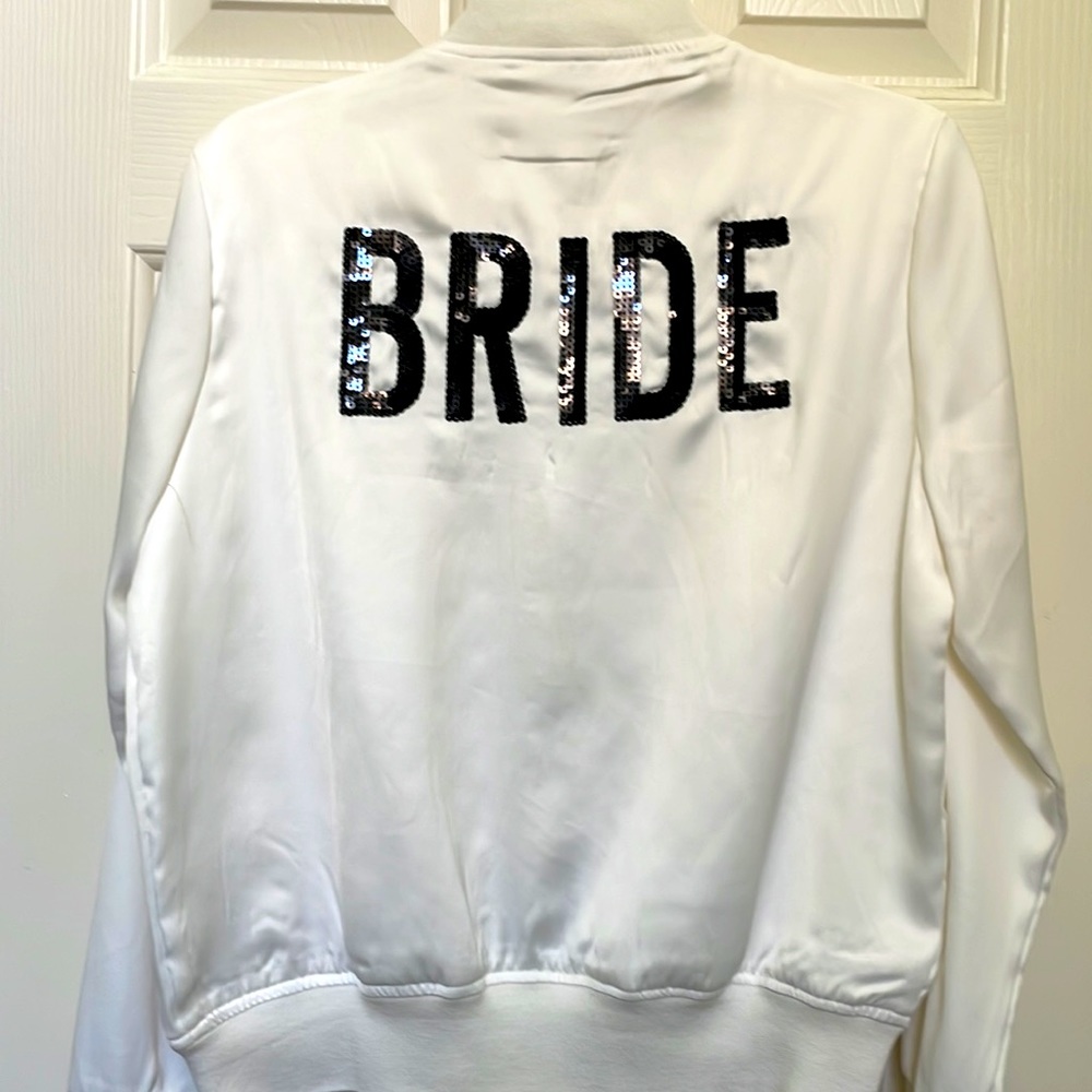 BRIDE Sequined Bomber Jacket Size S for Wedding - Picture 6 of 8
